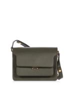 Ladies Bags Marni - Trunk Medium Leather Shoulder Bag - Womens - Khaki