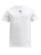 Matchesfashion.com Marine Serre - Crescent-moon Embroidered Organic-cotton T-shirt - Mens - White