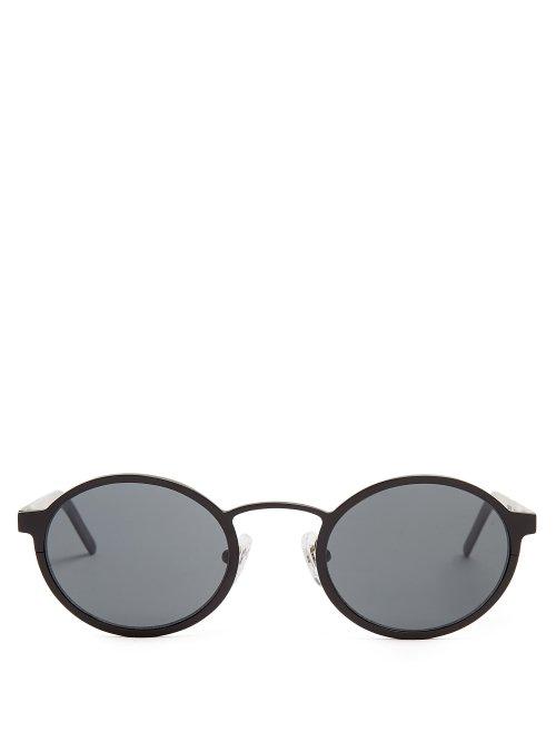 Matchesfashion.com Blyszak - Signature Round Frame Metal Sunglasses - Mens - Black