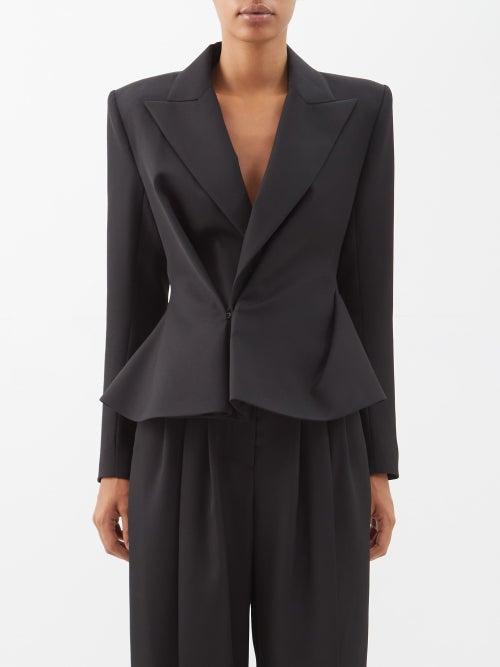 Alexandre Vauthier - Draped Wool Jacket - Womens - Black