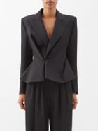 Alexandre Vauthier - Draped Wool Jacket - Womens - Black