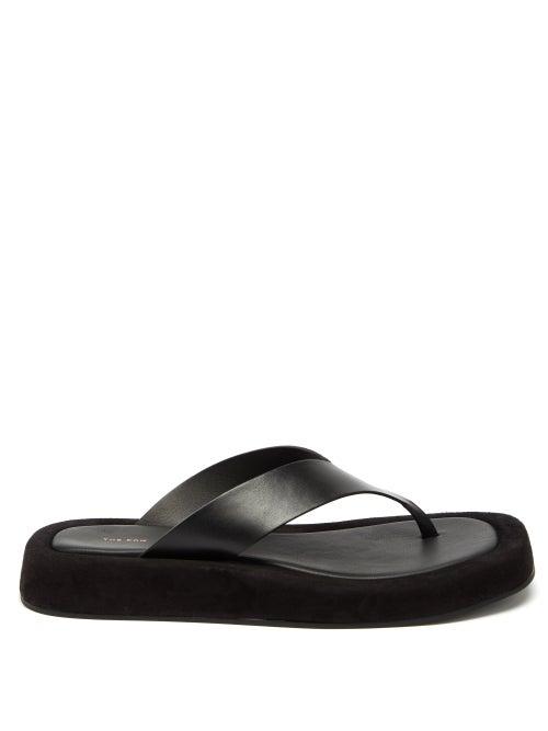 Matchesfashion.com The Row - Ginza Leather And Suede Sandals - Womens - Black