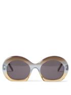 Loewe - Oversized Round Acetate Sunglasses - Womens - Brown Multi