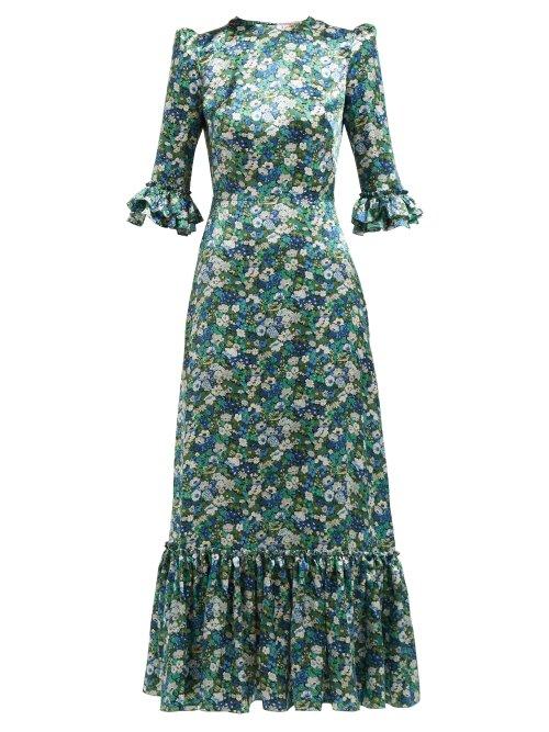 Matchesfashion.com The Vampire's Wife - Festival Floral Print Silk Dress - Womens - Green Print