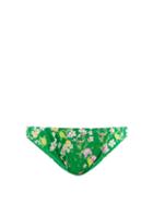 Cynthia Rowley - Ruched Floral-print Bikini Briefs - Womens - Green Print