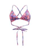Isabel Marant - Solange Abstract-print Triangle Bikini Top - Womens - Pink Print