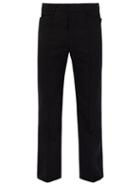 Matchesfashion.com Saint Laurent - Flared Wool Jacquard Trousers - Mens - Black