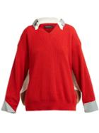 Matchesfashion.com Undercover - Hybrid Cotton Shirt Sweater - Womens - Red