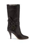 Matchesfashion.com Valentino - Bow Embellished Leather Boots - Womens - Black