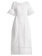 Matchesfashion.com Talitha - Sarafina Lace Insert Cotton Dress - Womens - White