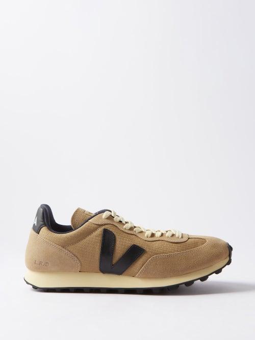 Veja - Rio Branco Suede-paneled Mesh Trainers - Mens - Beige Black