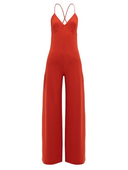Matchesfashion.com Norma Kamali - Low Back Jersey Jumpsuit - Womens - Red