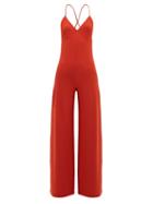 Matchesfashion.com Norma Kamali - Low Back Jersey Jumpsuit - Womens - Red