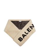 Matchesfashion.com Balenciaga - Shearling Logo Scarf - Womens - Beige