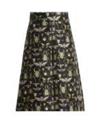 Matchesfashion.com Redvalentino - Bug Jacquard High Rise A Line Skirt - Womens - Black Multi