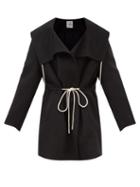 Totme - Drawstring-waist Wool Hooded Jacket - Womens - Black
