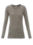 Matchesfashion.com Isabel Marant Toile - Kaaron Striped Linen-blend Long-sleeved T-shirt - Womens - Cream