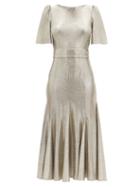 Matchesfashion.com Goat - Kordelia Butterfly-sleeve Metallic Jersey Dress - Womens - Silver