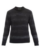 Matchesfashion.com Iris Von Arnim - Acacio Striped Brushed-cashmere Sweater - Mens - Black Blue