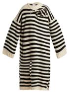 Matchesfashion.com Charles Jeffrey Loverboy - Slashed Striped Wool Dress - Womens - Black White