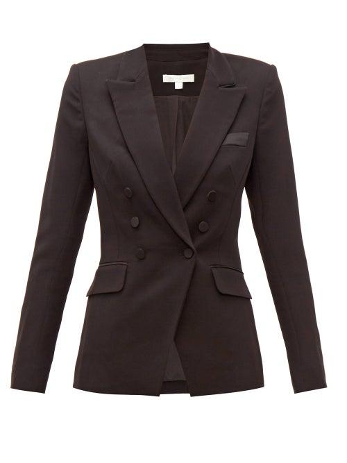 Matchesfashion.com Jonathan Simkhai - Double Breasted Crepe Jacket - Womens - Black