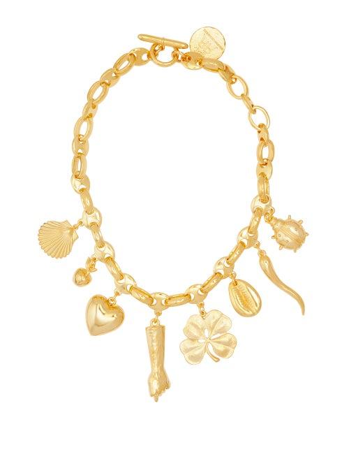 Matchesfashion.com Rebecca De Ravenel - All My Lucky Stars Gold Plated Charm Necklace - Womens - Gold
