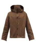 3man - Cropped Cotton-gabardine Jacket - Mens - Dark Brown