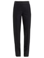 Gabriela Hearst Morrison Slit-cuff Contrast-stitch Wool Trousers