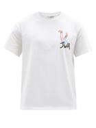 Jw Anderson - Ruby Legs Embroidered Cotton-jersey T-shirt - Mens - White