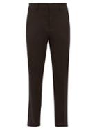 Matchesfashion.com Redvalentino - Satin Trimmed Tailored Twill Trousers - Womens - Black