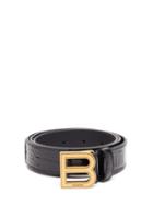 Matchesfashion.com Balenciaga - Hourglass Crocodile-effect Leather Belt - Womens - Black