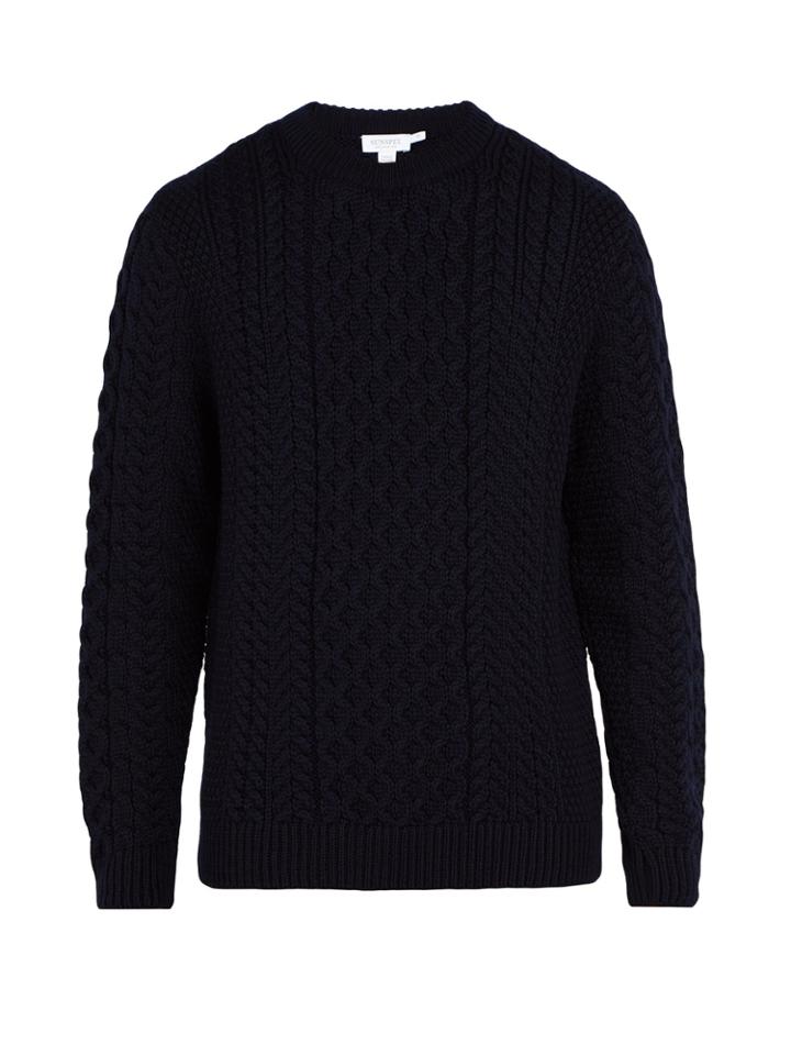 Sunspel Cable-knit Wool Sweater