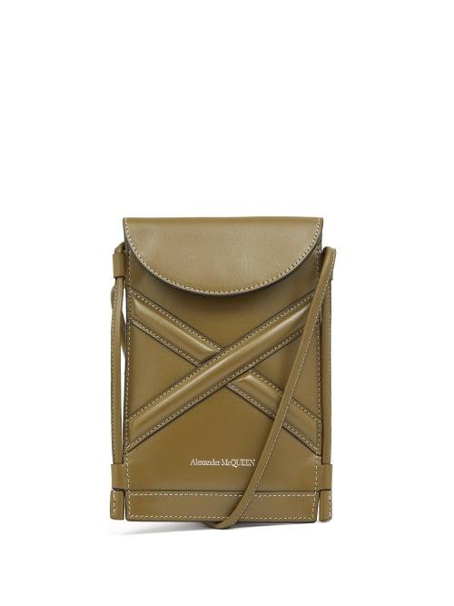Alexander Mcqueen - The Curve Micro Leather Cross-body Bag - Womens - Khaki