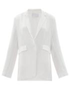 Matchesfashion.com Asceno - Azores Single-breasted Silk-crepe Blazer - Womens - White