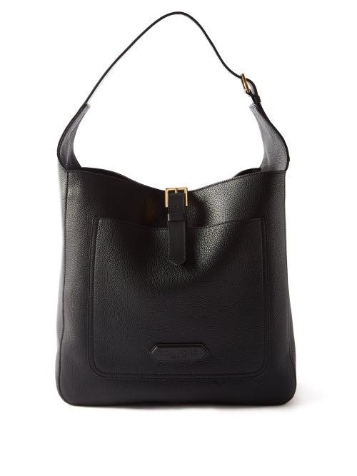 Tom Ford - Buckled Grained-leather Shoulder Bag - Mens - Black