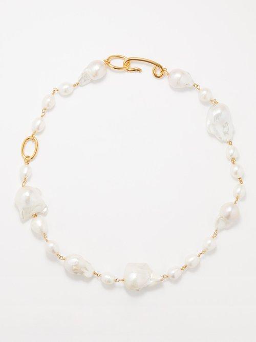 Jil Sander - Freshwater And Baroque Pearl Necklace - Womens - Pearl