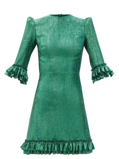The Vampire's Wife - The Mini Festival Wool-blend Lam Dress - Womens - Green