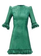 The Vampire's Wife - The Mini Festival Wool-blend Lam Dress - Womens - Green