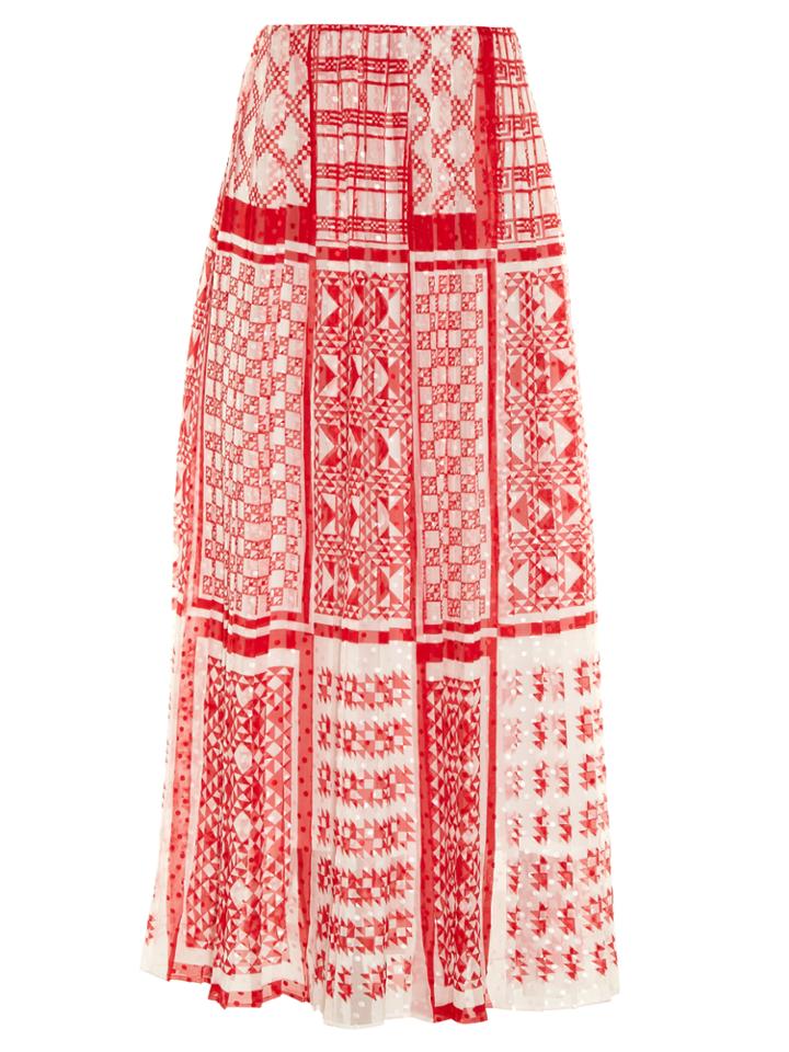 Fendi Foulard-print Plumetis-chiffon Maxi Skirt