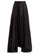 Matchesfashion.com Prada - Asymmetric Hem Silk Habotai Maxi Skirt - Womens - Black