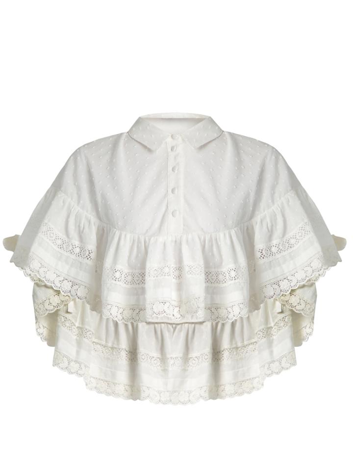 Redvalentino Frill-detail Cotton Blouse