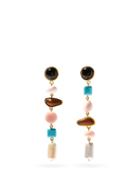 Matchesfashion.com Lizzie Fortunato - Heroine Gemstone And Gold-plated Drop Earrings - Womens - Multi