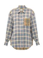 Matchesfashion.com Burberry - Payton Contrast Panel Vintage Checked Shirt - Womens - Blue Multi