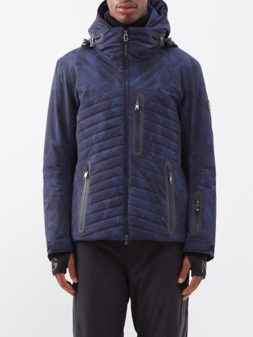 Bogner - Florys Quilted Camouflage-print Hooded Ski Jacket - Mens - Dark Navy