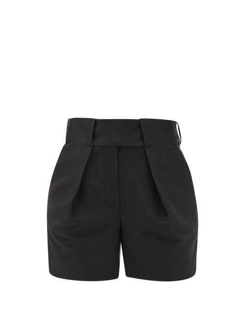 Matchesfashion.com Alexandre Vauthier - Tailored Grain-de-poudre Cotton-blend Shorts - Womens - Black