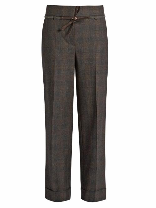 Brunello Cucinelli Prince Of Wales-checked Stretch-wool Trousers