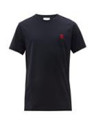 Matchesfashion.com Burberry - Logo Embroidered Cotton T Shirt - Mens - Navy