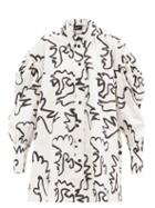 Matchesfashion.com Elzinga - Squiggle-print Cotton Shirt Dress - Womens - White Print