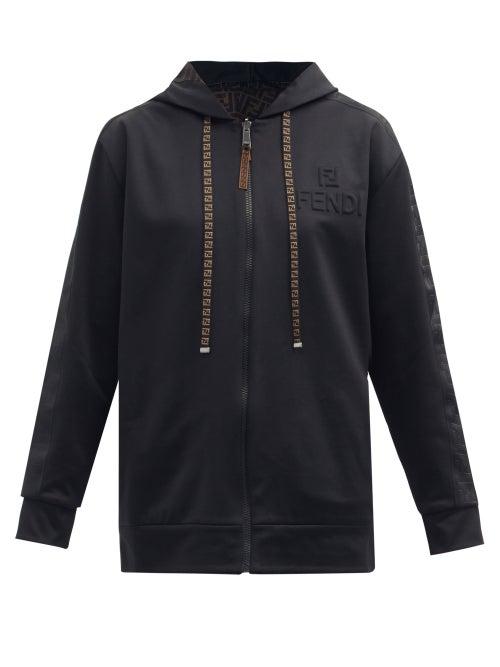 Matchesfashion.com Fendi - Fendirama Reversible Jersey Hooded Sweatshirt - Womens - Black