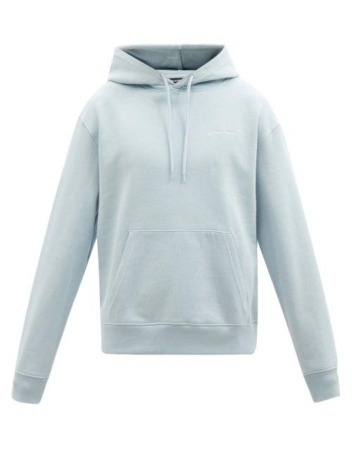 Jacquemus - Logo-embroidered Organic-cotton Hooded Sweatshirt - Mens - Light Blue